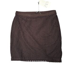 Zara‎ chocolate Brown textured mini Skirt Medium